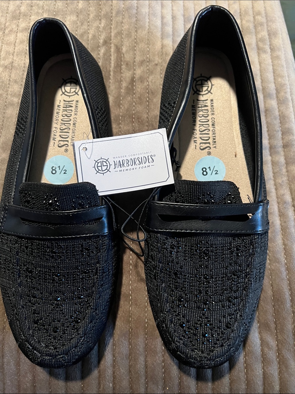Harborsides Women’s Black Knit Loafers with Memory Foam